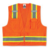 Glowear 8248Z Class 2 Two-Tone Surveyors Zipper Vest, Polyester, Small/Medium, Orange
