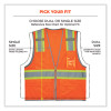 Glowear 8246Z Class 2 Two-Tone Mesh Reflective Binding Zipper Vest, Polyester, 2X-Large/3X-Large, Orange