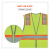 Glowear 8246Z Class 2 Two-Tone Mesh Reflective Binding Zipper Vest, Polyester, Large/X-Large, Lime