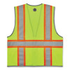Glowear 8246Z Class 2 Two-Tone Mesh Reflective Binding Zipper Vest, Polyester, Large/X-Large, Lime