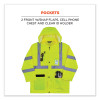 Glowear 8366 Class 3 Lightweight Hi-Vis Rain Jacket, Polyester, Medium, Lime