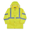 Glowear 8366 Class 3 Lightweight Hi-Vis Rain Jacket, Polyester, 5X-Large, Lime