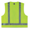 Glowear 8249Z-S Single Size Class 2 Economy Surveyors Zipper Vest, Polyester, Medium, Lime