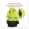 Glowear 8365Bk Class 3 Hi-Vis Rain Jacket Black Bottom, 3X-Large, Lime