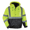 Glowear 8381 Class 3 Hi-Vis 4-In-1 Quilted Bomber Jacket, Lime, 4X-Large