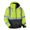 Glowear 8377 Class 3 Hi-Vis Quilted Bomber Jacket, Lime, Large