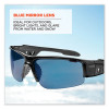Skullerz Dagr Safety Glasses, Black Half Frame, Mirrored Blue Single Lens