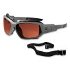 Skullerz Loki Safety Glasses/Goggles, Matte Gray Full Frame, Polarized Copper Dual Lens