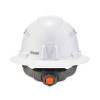 Skullerz 8973 Class C Hard Hat Full Brim, Vented, 4-Point Standard Ratchet Suspension, One Size Fits Most (6.5 To 8), White