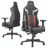 Python Ii Ergonomic Chair, Supports Up To 300 Lb, 18.88" To 22.83" Seat Height, Black Fabric Seat, Black/Red Fabric Back