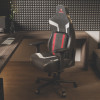 Python Ii Ergonomic Chair, Supports Up To 300 Lb, 18.88" To 22.83" Seat Height, Black Fabric Seat, Black/Red Fabric Back