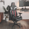 Python Ii Ergonomic Chair, Supports Up To 300 Lb, 18.88" To 22.83" Seat Height, Black Fabric Seat, Black/Red Fabric Back