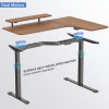 L-Shaped Standing Desk With Keyboard Tray, Right Desk, 61.25" x 43.25" x 34.38" To 52.88", Walnut/Black