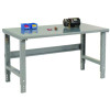 Standard Duty Steel Top Adjustable Height Workbench, 2,000 Lbs, 72 x 30 x 30.88 To 36.88, Gray