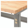 Standard Duty Butcher Block Top Adjustable Height Workbench, 2,000 Lbs, 72 x 30 x 30.88 To 36.88, Maple/Gray