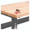 Standard Duty Butcher Block Top Adjustable Height Workbench, 2,000 Lbs, 72 x 30 x 30.88 To 36.88, Maple/Black