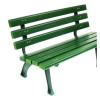 Recycled Plastic Benches With Back, 48" x 23" x 28", Green Seat/Back, Green Base