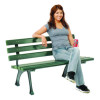 Recycled Plastic Benches With Back, 48" x 23" x 28", Green Seat/Back, Green Base