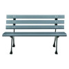 Recycled Plastic Benches With Back, 48" x 23" x 28", Gray Seat/Back, Gray Base