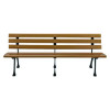 Recycled Plastic Benches With Back, 72" x 23" x 28", Tan Seat/Back, Black Base