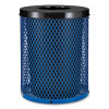 Outdoor Diamond Steel Trash Can, 36 Gal, Blue