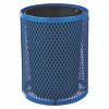 Outdoor Diamond Steel Trash Can, Rain Bonnet Lid, 36 Gal, Blue