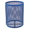 Outdoor Diamond Steel Trash Can, 36 Gal, Dome Lid, Blue