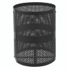 Outdoor Perforated Steel Trash Can With Dome Lid, 36 Gal, Steel, Black