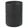 Outdoor Perforated Steel Trash Can With Dome Lid, 36 Gal, Steel, Black