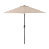 Outdoor Umbrella With Tilt Mechanism, 102" Span, 94" Long, Tan Canopy, Black Handle