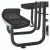 Perforated Steel Picnic Table, Round, 46" Dia x 29.5"h, Black Top, Black Base/Legs