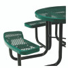 Expanded Steel Picnic Table, Round, 46" Dia x 29.5"h, Green Top, Green Base/Legs