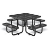 Expanded Steel Picnic Table, Square, 81 x 81 x 29.5, Black Top, Black Base/Legs