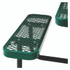 Expanded Steel Picnic Table, Square, 81 x 81 x 29.5, Green Top, Green Base/Legs