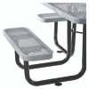 Expanded Steel Picnic Table, Square, 81 x 81 x 29.5, Gray Top, Gray Base/Legs