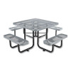 Expanded Steel Picnic Table, Square, 81 x 81 x 29.5, Gray Top, Gray Base/Legs