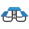 Expanded Steel Picnic Table, Rectangular, 72 x 62 x 29.5, Blue Top, Blue Base/Legs