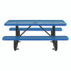 Expanded Steel Picnic Table, Rectangular, 72 x 62 x 29.5, Blue Top, Blue Base/Legs