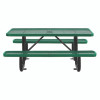 Expanded Steel Picnic Table, Rectangular, 72 x 62 x 29.5, Green Top, Green Base/Legs