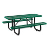 Expanded Steel Picnic Table, Rectangular, 72 x 62 x 29.5, Green Top, Green Base/Legs