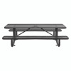 Expanded Steel Picnic Table, Rectangular, 96 x 62 x 29.5, Black Top, Black Base/Legs