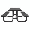 Expanded Steel Picnic Table, Rectangular, 96 x 62 x 29.5, Black Top, Black Base/Legs