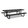 Expanded Steel Picnic Table, Rectangular, 96 x 62 x 29.5, Black Top, Black Base/Legs
