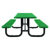 Expanded Steel Picnic Table, Rectangular, 96 x 62 x 29.5, Green Top, Green Base/Legs