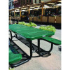 Expanded Steel Picnic Table, Rectangular, 96 x 62 x 29.5, Green Top, Green Base/Legs
