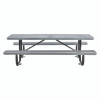 Expanded Steel Picnic Table, Rectangular, 96 x 62 x 29.5, Gray Top, Gray Base/Legs