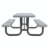 Expanded Steel Picnic Table, Rectangular, 96 x 62 x 29.5, Gray Top, Gray Base/Legs