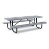 Expanded Steel Picnic Table, Rectangular, 96 x 62 x 29.5, Gray Top, Gray Base/Legs