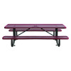 Expanded Steel Picnic Table, Rectangular, 96 x 62 x 29.5, Red Top, Red Base/Legs