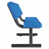 Expanded Steel Bench With Back, 72" x 24" x 33", Blue Seat/Back, Black Base